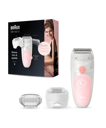 Braun Epilator Silk-pil 5 5-620, Hair Removal for Women, Shaver & Trimmer, Cordless, Rechargeable, Wet & Dry , 6 Piece Set SE 5-620