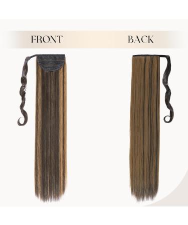 Buy Pference Clip-In Ponytail Extensions - 81cm Long Smooth Dark Brown & Sand Blonde Hair - Buy Online on GoSupps.com