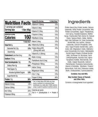 WonderSlim Double Berry Meal Replacement Bar - 15g Protein, 5g Fiber, 20 Vitamins & Minerals (7ct) - Buy Online on GoSupps.com