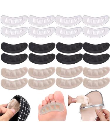 12 Pairs Metatarsal Pads for Shoes Heel Pads for Women Ball of Foot Cushions for Heels Shoe Gummies Foot Pads Heel Grips Toe Pads Shoe Grips High Heel Gel Inserts to Relief Pain