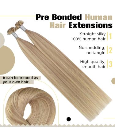 UGEAT Light Blonde and Ash Blonde U Tip Hair Extensions | 22 Real Hair Bondings | 50g 50 Pieces | Premium Quality Hair Extensions - Buy Online on GoSupps.com