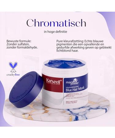 Karseell MACA CARE SYSTEM Blue pigment hair mask nourishing moisturizing repairing antifrizz enhanced blue for dry damaged hair 500 ml - Buy Online on GoSupps.com