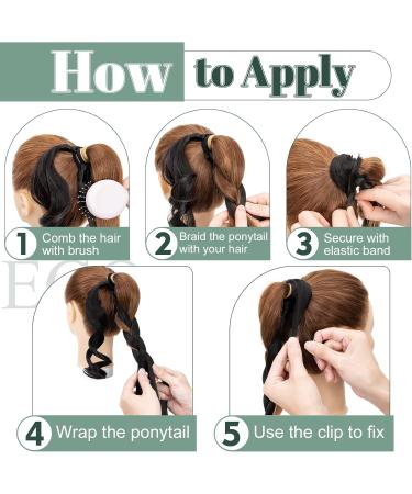 SEGO Long Braided Ponytail Extension With Elastic Hair Tie 150G Synthetic Hairpiece Straight Wrap Around Ponytail Hair Extensions - 32 Inch Black 32 Inch #1B Black - Buy Online on GoSupps.com