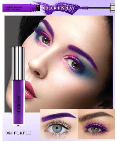 Tinted Brow Mascara Gel-1Pcs Long-lasting Waterproof Smudge-proof Purple Eyebrow Glue Colored Liquid Mascara Tinted Brow Filler Length Curly Mascara for Women Halloween Eye Makeup-08 - Buy Online on GoSupps.com