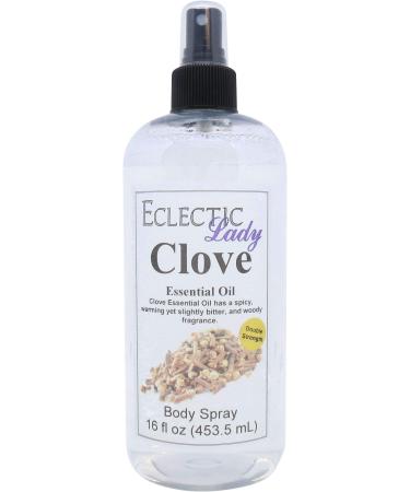 Clove Essential Oil Body Spray (Double Strength) 16 ounces Body Mist for Women with Clean Light & Gentle Fragrance Long Lasting Perfume with Comforting Scent for Men & Women Cologne with Soft 16 Fluid Ounces (Double Strength)