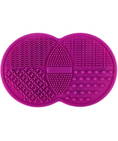 Lilyleaf Makeup Brush Silicone Cleaning Mat with Suction Cups (8.5 x 6.1 inches) - Makeup Brush Cleaner Pad with 5 Textures - Large Makeup Brush Silicone Mat - Portable Makeup Brush Scrubber Mat