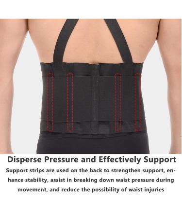 Adjustable Lumbar Back Brace Support Belt for Pain Relief & Recovery | Heavy Lifting Support - Black M - Buy Online on GoSupps.com