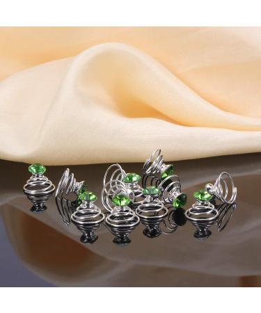 Beaupretty Strass Twisters Crystal Haircap - 12 Green Spiral Hair Twists for Weddings Proms & Parties - Buy Online on GoSupps.com