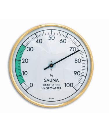 TFA Dostmann Analogue sauna hygrometer humidity heat-resistant ideal for the sauna L 162 x W 41 x H 162 mm gold