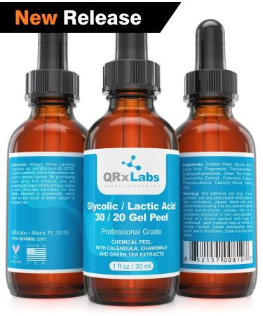 Glycolic/Lactic Acid 30/20 Gel Peel with Calendula, Chamomile & Green Tea Extracts - Professional Grade Chemical Face Peel - 1 fl oz - Buy Online on GoSupps.com