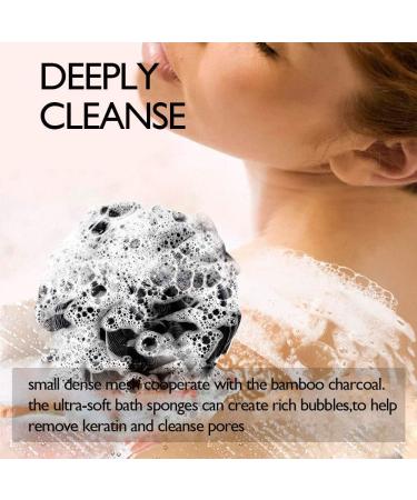 Wreatrea Shower Puff Bath Loofahs Sponge - 4 Pack Body Scrubber Mesh Pouf Set - Buy Online on GoSupps.com