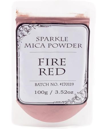 Fire Red Sparkle Mica Powder - 100g | Premium Cosmetic Grade Pigment for Crafts DIY and Art - Buy Online on GoSupps.com