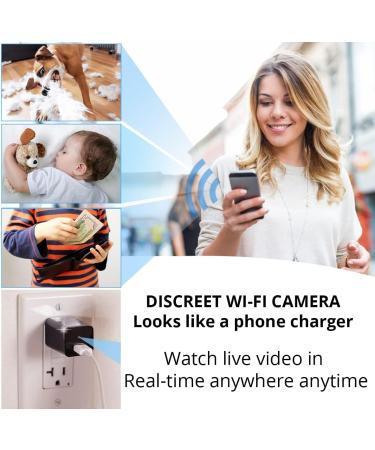 Wireless Hidden WiFi Spy Camera Charger - HD 1080P Remote View - USB Nanny Security Cam for iOS Android - Premium Hidden Camera - Buy Online on GoSupps.com