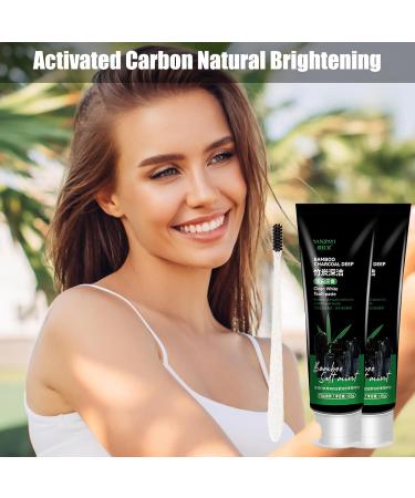 2 Pcs Yanjiayi Bamboo Charcoal Deep Toothpaste Bamboo Charcoal Toothpaste Activated Charcoal Toothpaste Removes Tooth Stains Activated Charcoal Deep Clean With Toothbrushes - Buy Online on GoSupps.com