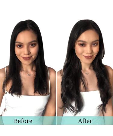 Buy Doores Clip-In Hair Extensions - Natural Black 35cm (14 inch) Remy Human Hair - 120g 7 Pieces Smooth & Straight - Buy Online on GoSupps.com