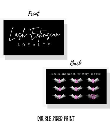 Lash Extension Loyalty Punch Cards | 50 Pack | Eyelash False 2x3.5 inches | Minimalist Black and White Design | Ideal for Aftercare Instructions | Perfect Match for Lash Artists - Buy Online on GoSupps.com