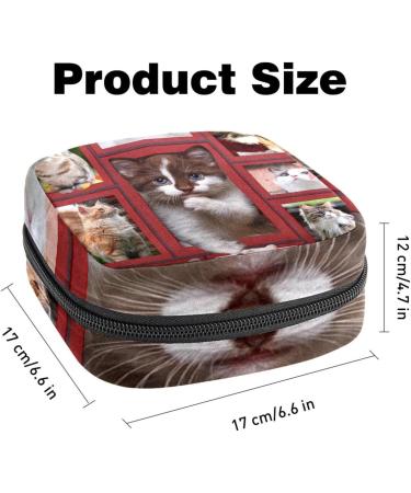 Menstruation Pad Bag with Zipper | Women's Napkin & Tampon Bag | Cute 3D Cat Design | Ideal Travel Accessory for Girls & Women - Buy Online on GoSupps.com