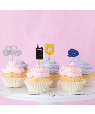 24Pcs Police Cupcake Toppers Police Officer Cupcake Toppers for Boy Colorful Glitter Policemen Cupcake Picks for Baby Shower Police Birthday Party Decoration - Buy Online on GoSupps.com