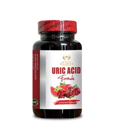 Natural URIC Acid Formula - Herbal Supplement uric Acid Diet Turmeric Joint Support Supplement Diuretic Water Pills Supports Healthy uric Acid Level Tart Cherry Cranberry - 1 Bottle