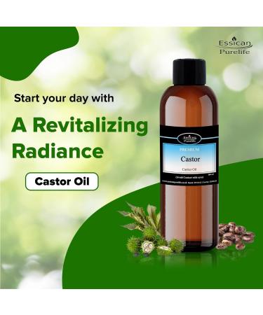 Organic Castor Oil 500ml - Cold Pressed Hexane Free for Hair, Skin, Eyelashes & Eyebrows - 100% Natural Growth Oil - Buy Online on GoSupps.com