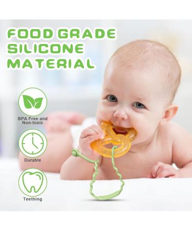 Vicloon Silicone Toy Clip 2Pcs Toy Safety Straps Food Grade Silicone Pacifier Clips Sippy Cup Strap Adjustable Stroller Pacifier Strap Hanging Toys Baby Toy Anti Drop Chain (Blue/Green) - Buy Online on GoSupps.com