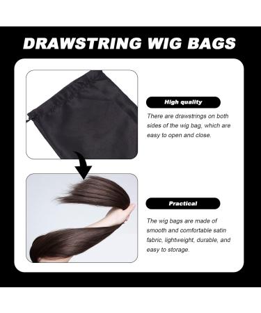 6Pcs Silk Satin Wig Storage Bags - Lurrose Soft Large Satin Gift Bags for Hair Extensions | International Shipping - Buy Online on GoSupps.com