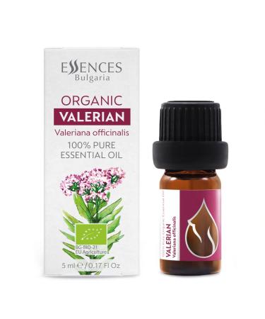 Essences Bulgaria Organic Valerian Essential Oil 5ml | Valeriana officinalis | for Good Sleep Relaxation Stress Relief | Aromatherapy | Therapeutic Grade | 100% Pure Oil