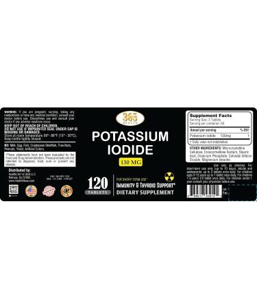 Potassium Iodide130 mg - KI Tablets- Potassium130 mg - USA Made Potassium Iodine Pills YODO Naciente Yoduro de potasio - 120 Tablets 120 Count (Pack of 1) - Buy Online on GoSupps.com