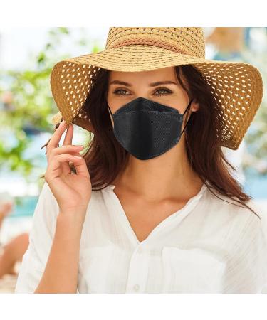 100 PCS Black KF94 Face Masks with Nose Clip - Breathable 4-Ply Disposable Dust Mask for Men & Women - Adjustable Earloop - Buy Online on GoSupps.com