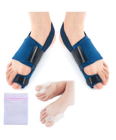 360 Relief Medical Bale Correction - Hallux Valgus correction rail pain relief and protection big toe straightener adjustable sizeBlue silicone separator mesh laundry bag |