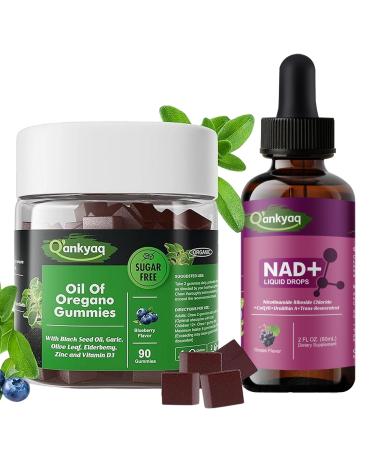 Q'ankyaq Oregano Oil with Black Seed Oil Organic Gummies and NAD 1000mg Drops