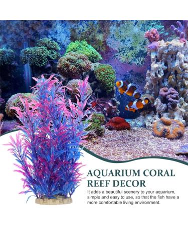 Ipetboom Terrarium Tank Plants 2pcs Aquarium Landscaping Plastic Plants Fish Tank Landscape Ornaments Fake Aquarium Plant Root Dark Blue - Buy Online on GoSupps.com
