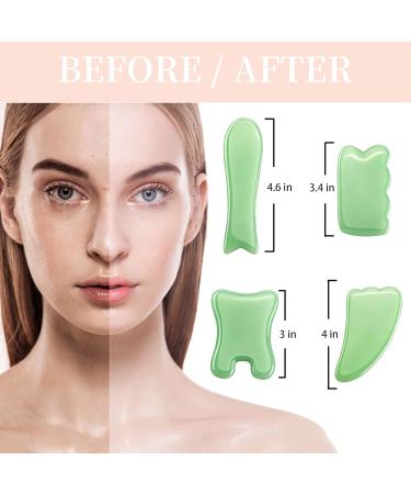 4 Pack Jade Gua Sha Tool Set - Facial and Body Scraping Boards for Acupuncture Therapy and Trigger Point Treatment - Yellow - Buy Online on GoSupps.com