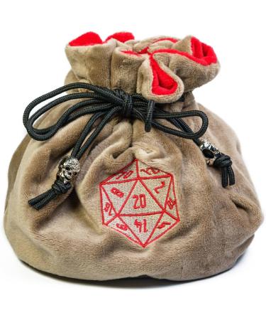 KSNDie Large Dice Bag with Pockets - D&D, RPG, MTG Game Dice Storage - 150+ Dice Capacity - Khaki - Buy Online on GoSupps.com