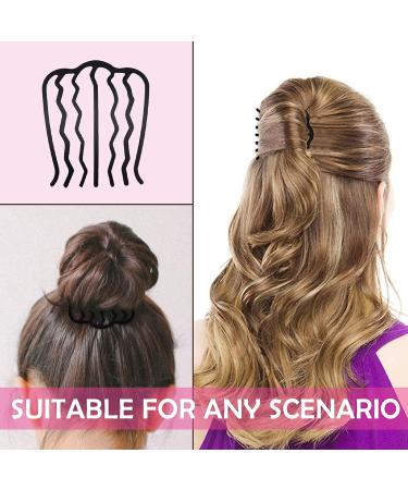 6 Pcs Vintage U Shape Hair Combs - Black | Hair Side Combs for French Twist - Hair Styling Tool for Women and Girls - Buy Online on GoSupps.com