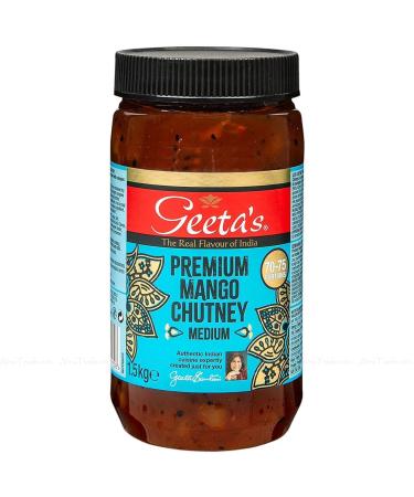 Geeta's Premium Mango Chutney Medium Real Flavour India Gluten Free Pack 1.5kg