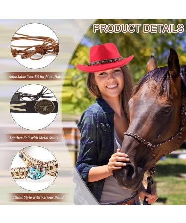 Homiton 5Pcs Handmade Ethnic Cowboy Hat Bands for Straw, Felt, Fedora, and Panama Hats - Buy Online on GoSupps.com