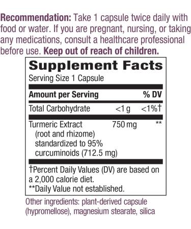 Nature's Way Standardized Turmeric 95% Curcuminoids - TRU-ID Certified (2 Pack, 120 VCaps) - Buy Online on GoSupps.com