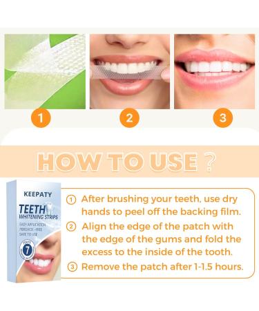 Keepaty Tooth Whitening Strips for Sensitive Teeth - 14 Strips to Remove Smoke Coffee Soda & Wine Stains - 1-Week Treatment - Buy Online on GoSupps.com