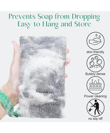 Phogary 6-Piece Exfoliating Soap Bag Set | Nylon Shower Bags for Solid Soap | Quick-Drying & Mold-Resistant (Black) | Premium Soap Network for Peeling - Buy Online on GoSupps.com