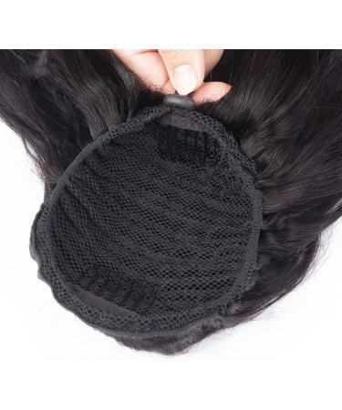 Aiokrtse Wrap Around Ponytail Extension Human Hair Body Wave Drawstring Ponytail Hair Pieces for Women Natural Color 8 inches - Buy Online on GoSupps.com