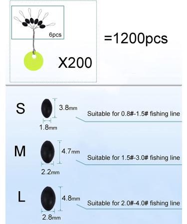 Avlcoaky 1200PCS Yellow Rubber Bobber Stops for Fishing Line - Size M, 6-in-1 Float Sinker Stop Set with L, M, S Options - Buy Online on GoSupps.com
