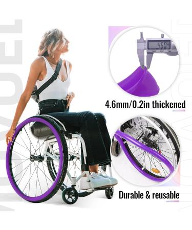 Wheelchair Wheel Covers Wheelchair Push Rim Covers Wheelchair Push Rim Covers Non-Slip Wear-Resistant Hand Push Cover Improve Grip and Traction(Purple 24 inches) 24 inches Purple - Buy Online on GoSupps.com