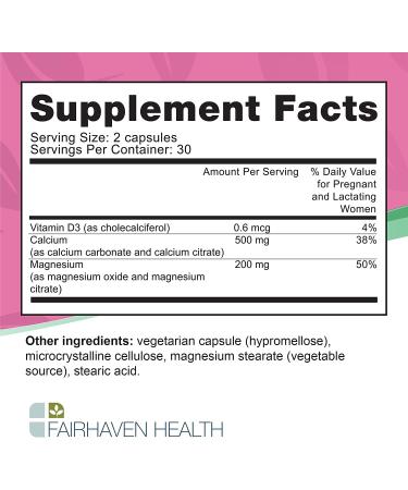 Fairhaven Health Peapod Cal-Mag Supplement for Pregnancy & Lactation | Calcium, Magnesium, Vitamin D3 | Gluten & Dairy Free | 1 Month Supply - Buy Online on GoSupps.com