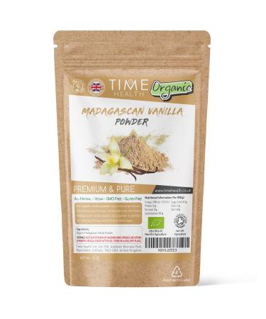 Organic Madagascan Vanilla Bean Powder Extract - 60g - Vegan - UK Made - GMP Standards