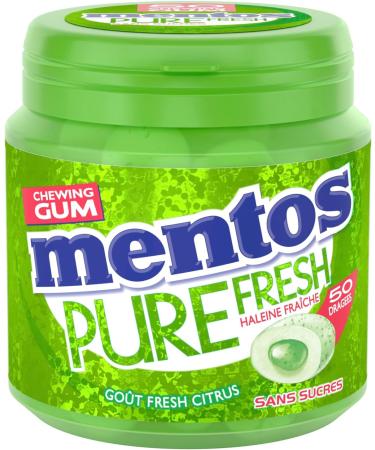 MENTOS GUM Chewing Gum Mentos Pure Fresh Citrus Sugar Free Lemon Fragrance Ultra Gourmand/Fresh Mint Long Lasting Box of 50 Sugars 100 g - Buy Online on GoSupps.com