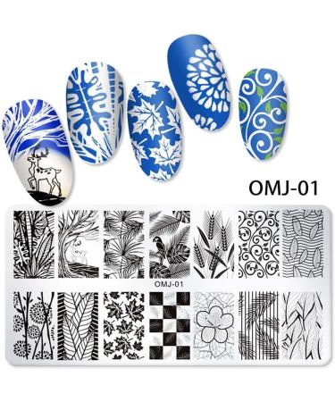Buy 1 Set Cartoon Pattern Stencils for Nail Art - Geometric Sponge Pen & Image Template (OMJ-02) - International Shipping Available - Buy Online on GoSupps.com