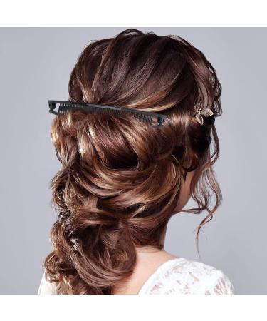 Sibba 6 Pieces Banana Hair Clip Banana Clips Grip Combs Fishtail Hair Clips Ponytail Banana Clip hair Accessory for Women Girls Style A(Black&Brown&White) - Buy Online on GoSupps.com