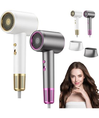 Numoya Jetspeed Hair Dryer Numoya Hair Dryer high speed hair dryer Blow Dryer with Diffuser for Curly Hair Numoya Blow Dryer Portable Low Noise Blow Dryer for Home Travel Salon (White)