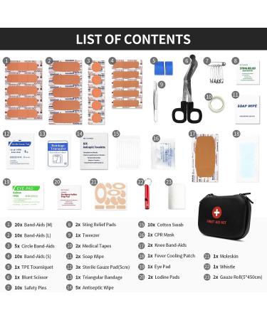 Kitgo Small First Aid Kit - Waterproof Mini Emergency Trauma Kit for Travelers, Climbers, and Parents - Compact First Aid Gift for Home, Camping, Hiking - EVA, Black - Buy Online on GoSupps.com